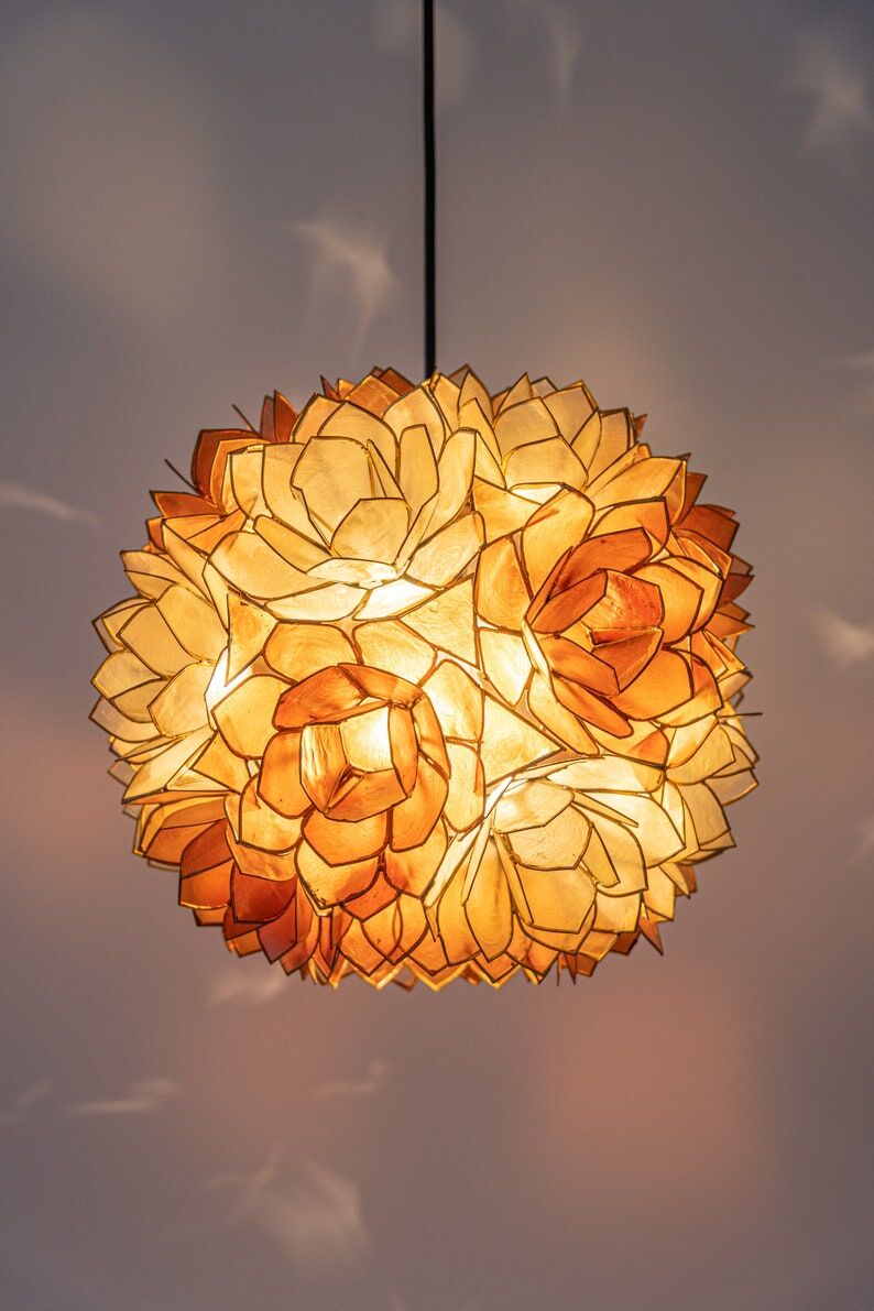 Suspension ball in pearly capiz shell Germany 1960s