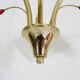 Old 3-branched chandelier, 3 red arrows, brass and diamond glass tubes. Year 60