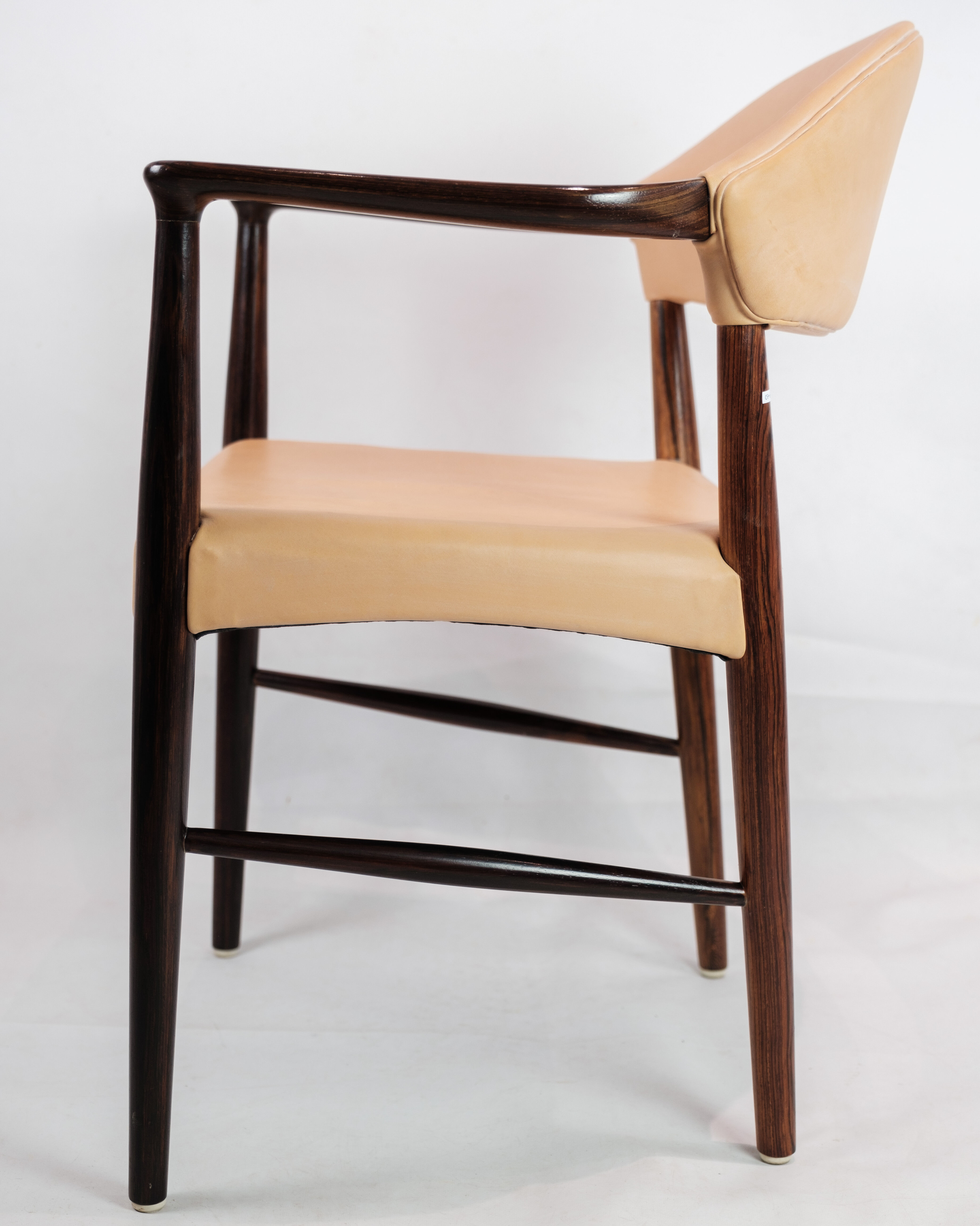 Armchair in Rosewood with Light Natural Leather Designed by Kurt Ol