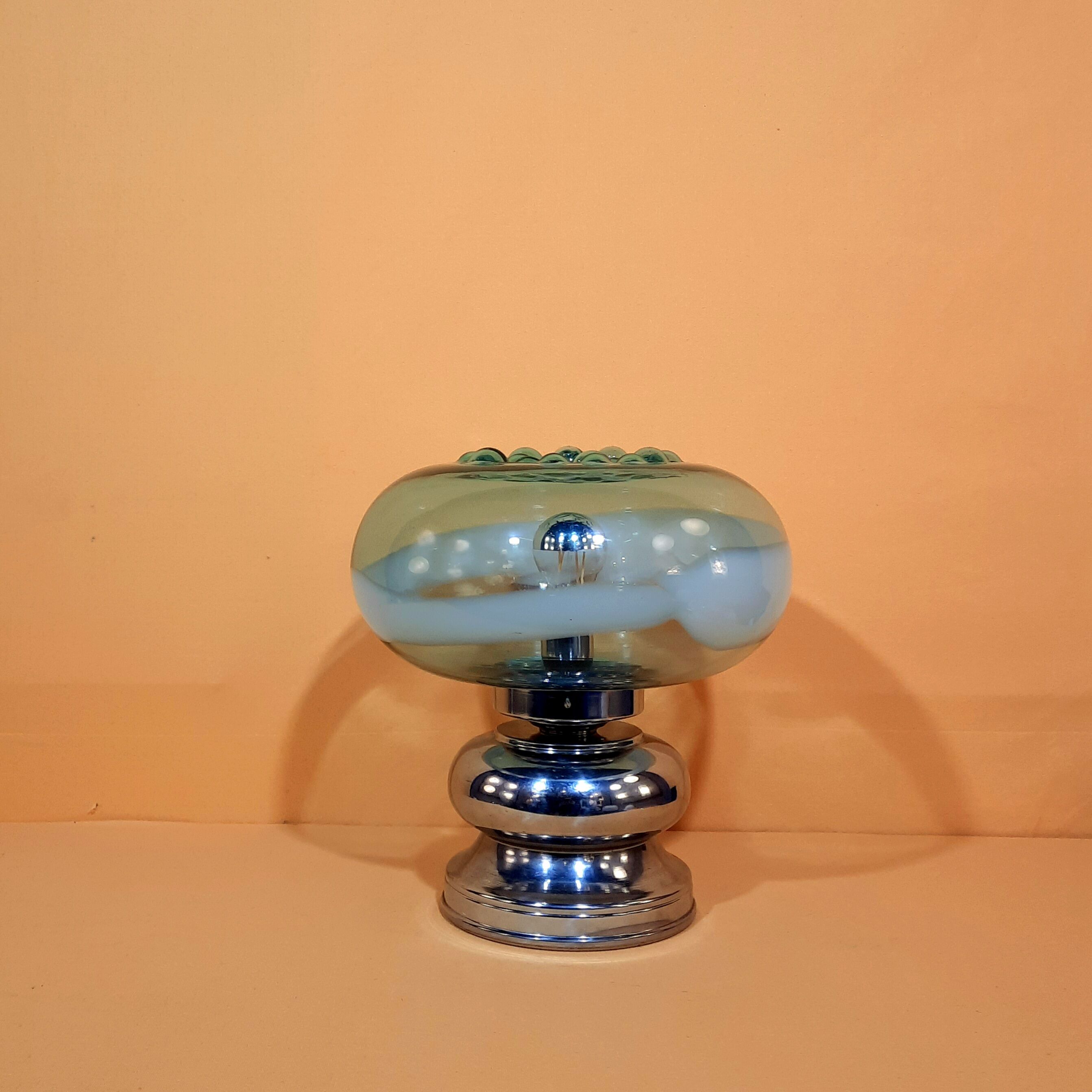 Table lamp murano 1970 green