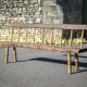 Large vintage wooden bench, old wooden bench, handcrafted bench, brutalist, entrance hall