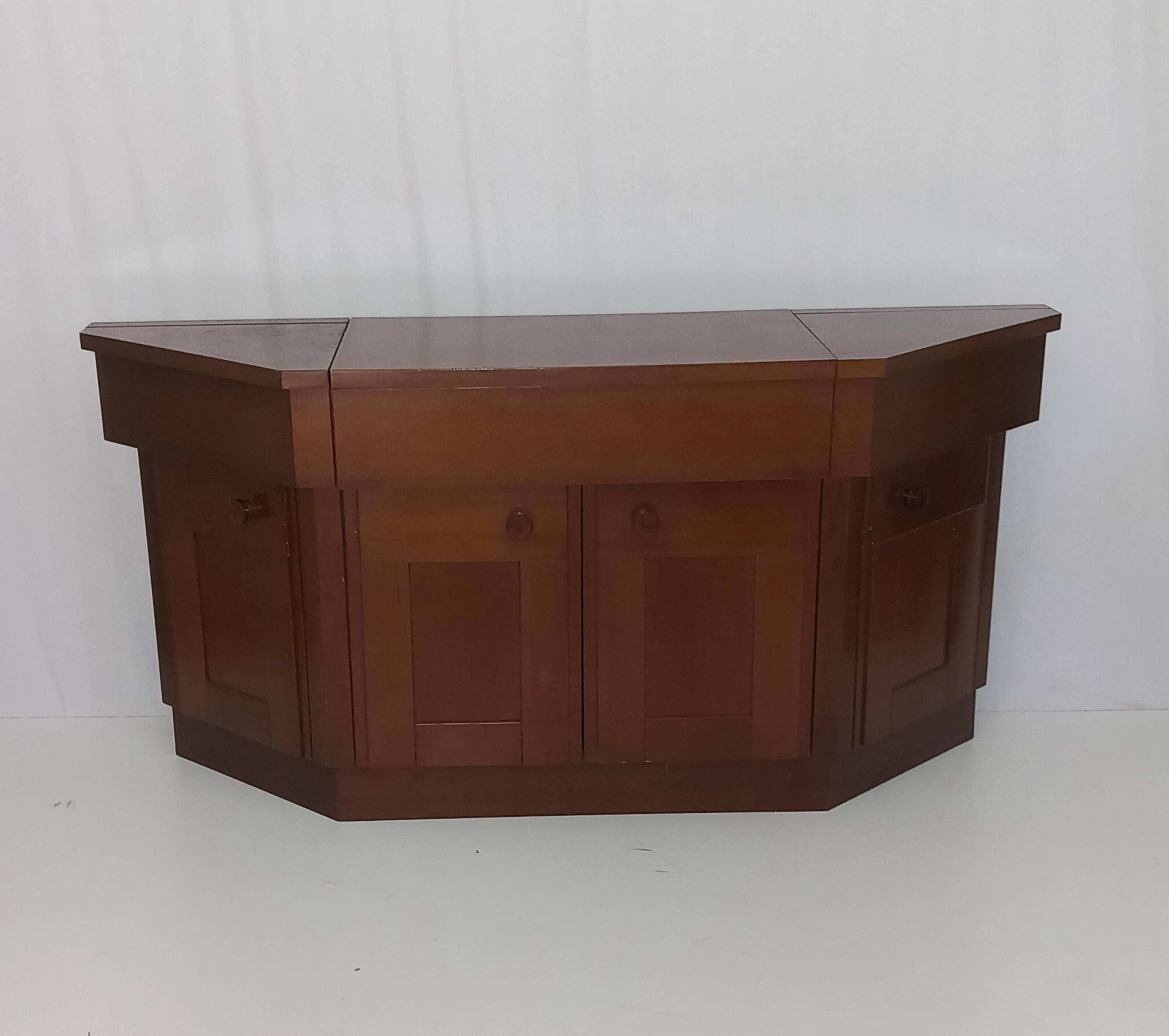 Walnut Bar Cabinet Sideboard by Silvio Coppola for Bernini, 60s