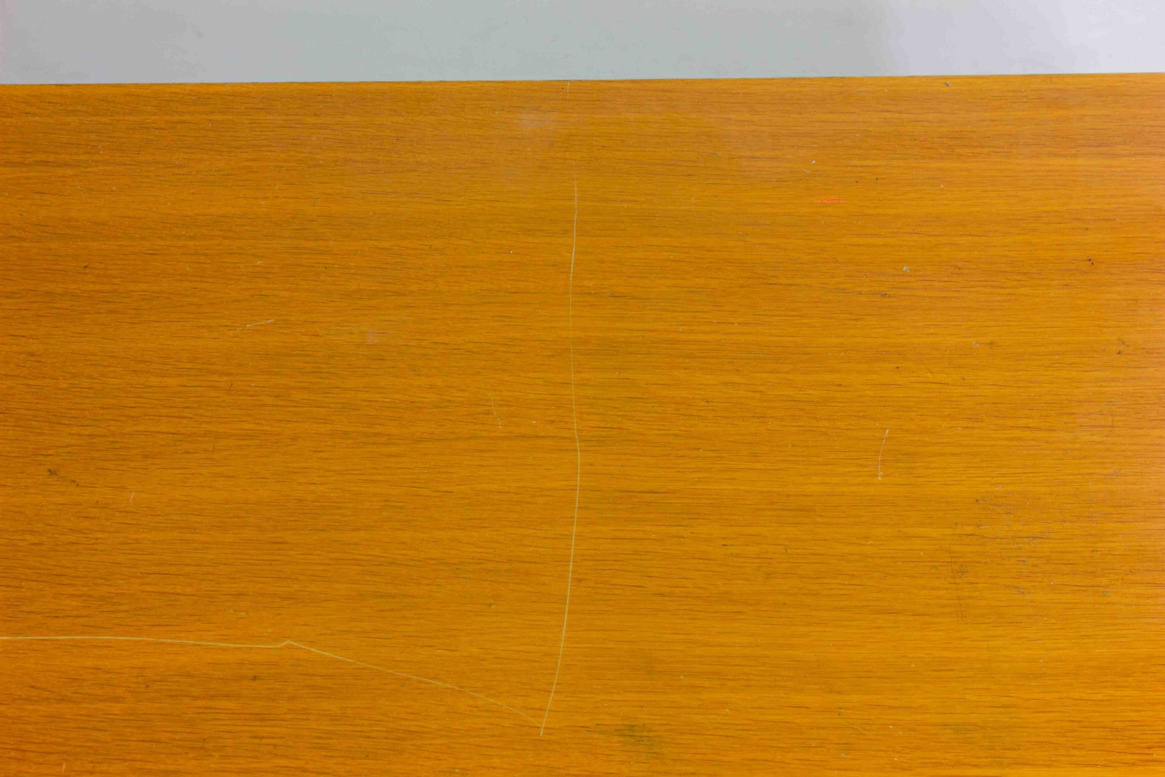 Geometrical dining table in oak, Italy 1980s