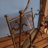Vintage brass and smoked glass magazine rack - Maison Jansen style - 1970