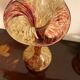 Vase verre bicolore, col fleur