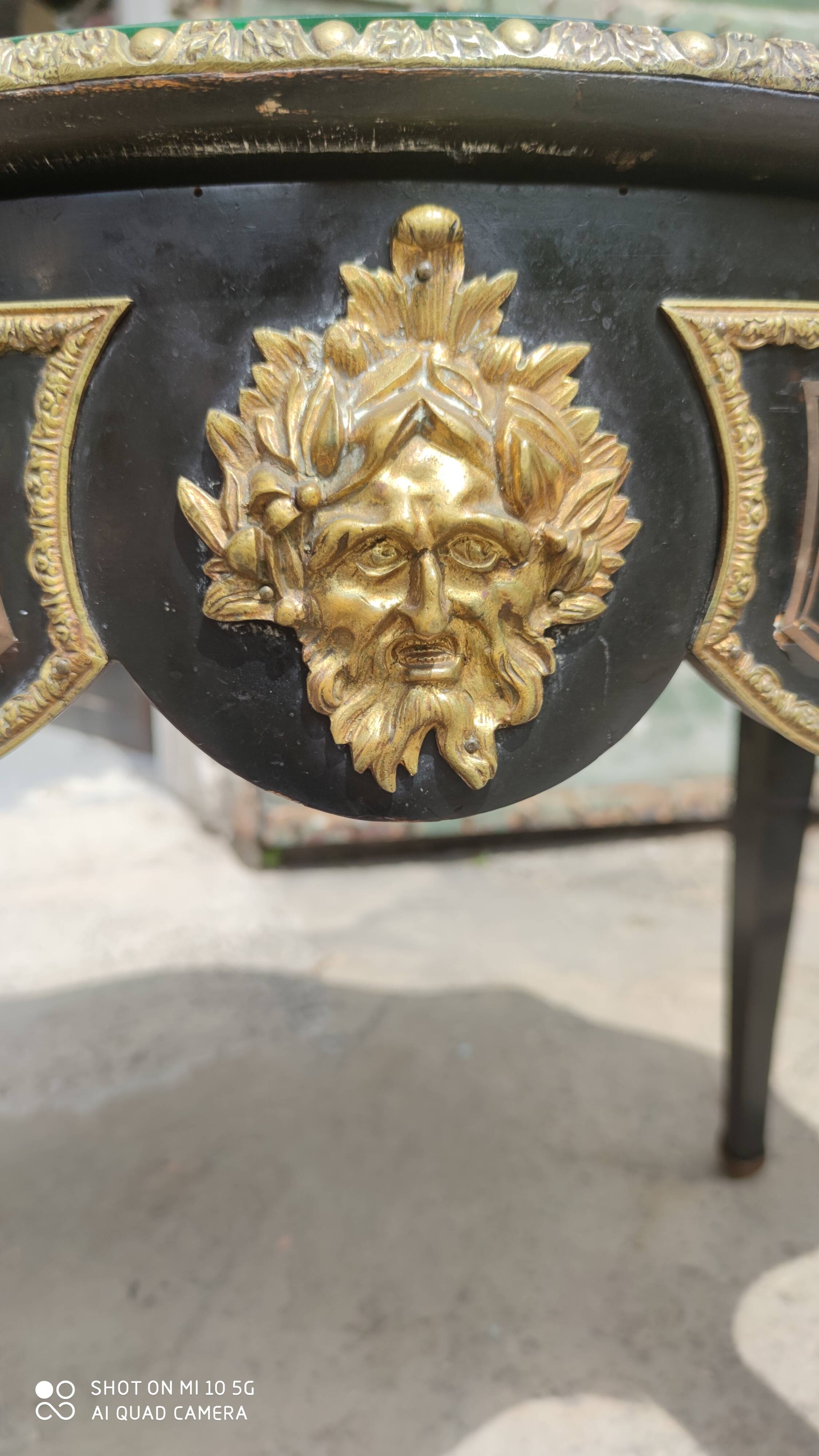 Table desk middle marquetry called "Boulle" napoleon III era