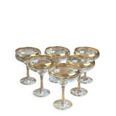 Coupes à champagne ou cocktails en verre avec dorure