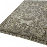 Overdyed Wool Vintage Handmade Carved Rug 168 cm x 287 cm