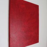 Abstract textured blood red on frame 100x81cm