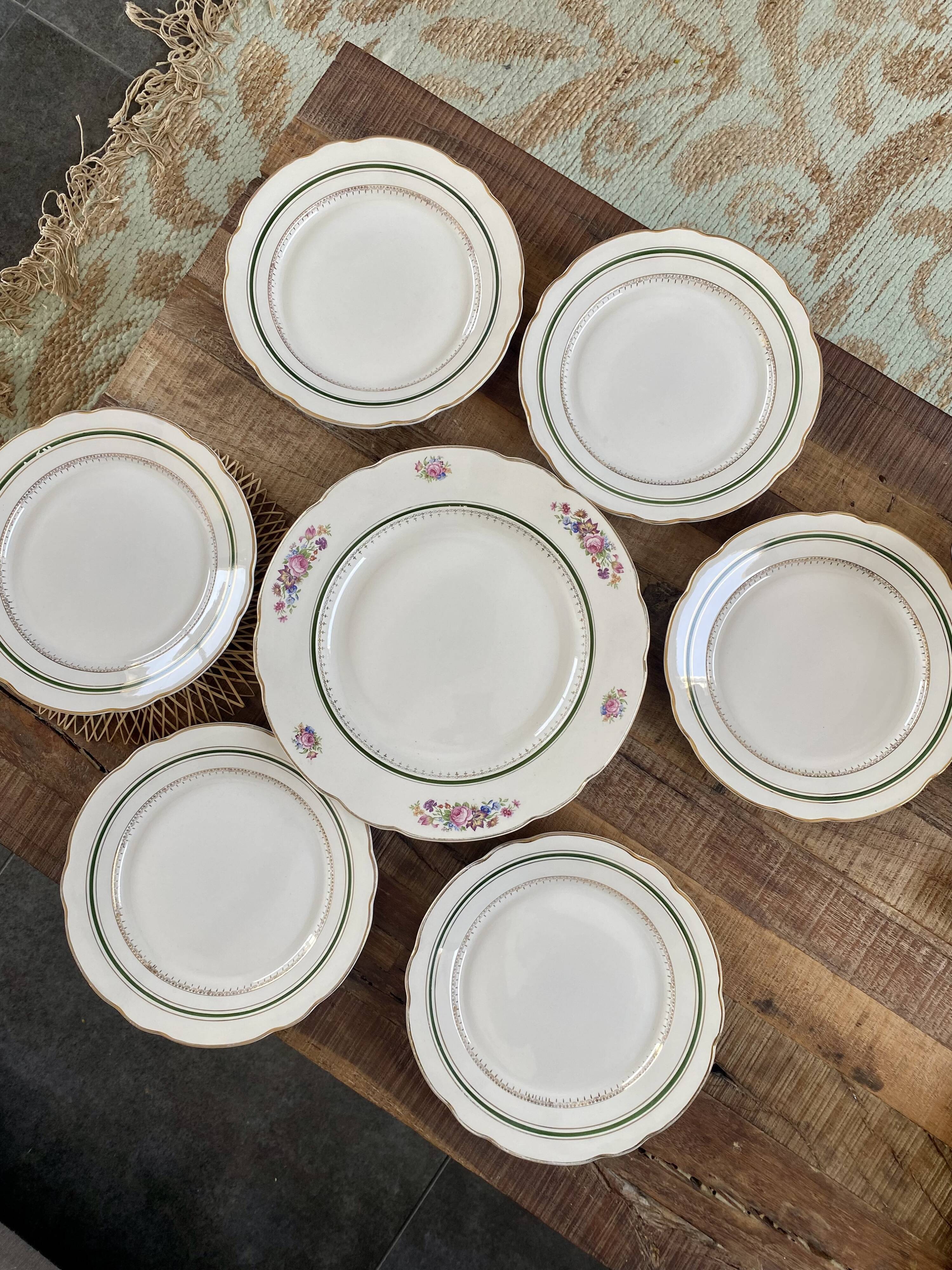 Plate service and dish Sarreguemines old