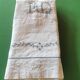 Drap ancien en lin monogrammé 3,20x2,30 m