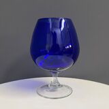 Empoli dark blue large glass shape vase 1960s