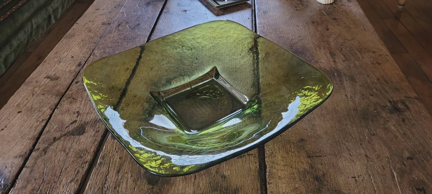 Dish, 80's glass cup