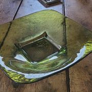 Plat , coupe en verre 80's