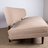 Large sofa, daybed, Scandinavian in teak and new fabric 1960.