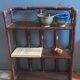 Etagère murale en bambou & rotin couleur marron, vintage 1960