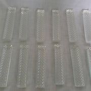 12 crystal knife rests in their box, Hungary, diamond point