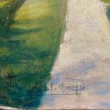 HSP painting "Fleurey sur Ouche" (Côte d'Or) by Auguste Mallard (1895-1965)