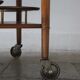 Italian Modern Mahogany Bar Cart with Serving Tray