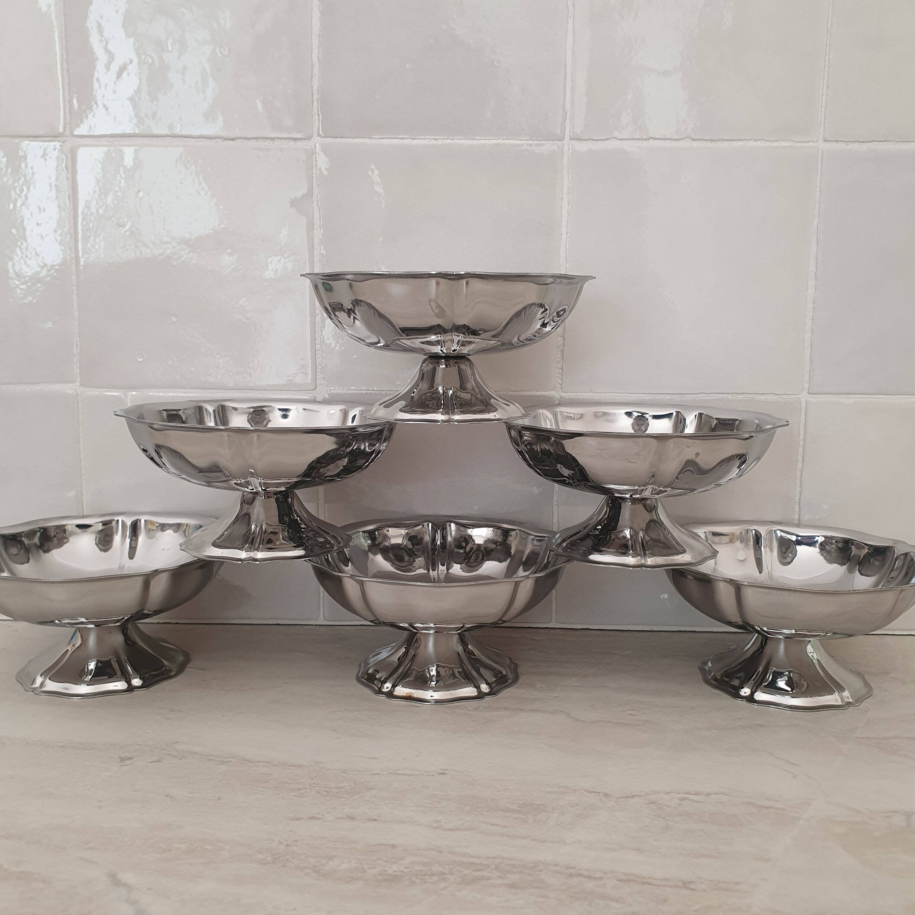 6 dessert bowls by Guy Degrenne in 18/10 stainless steel
