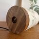 Lampe vintage bois et tissus peint
