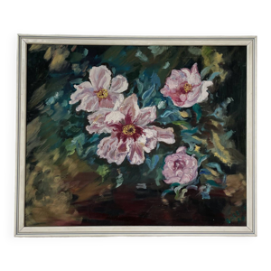 toile huile sur bois