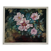 Oil canvas on wood flowers