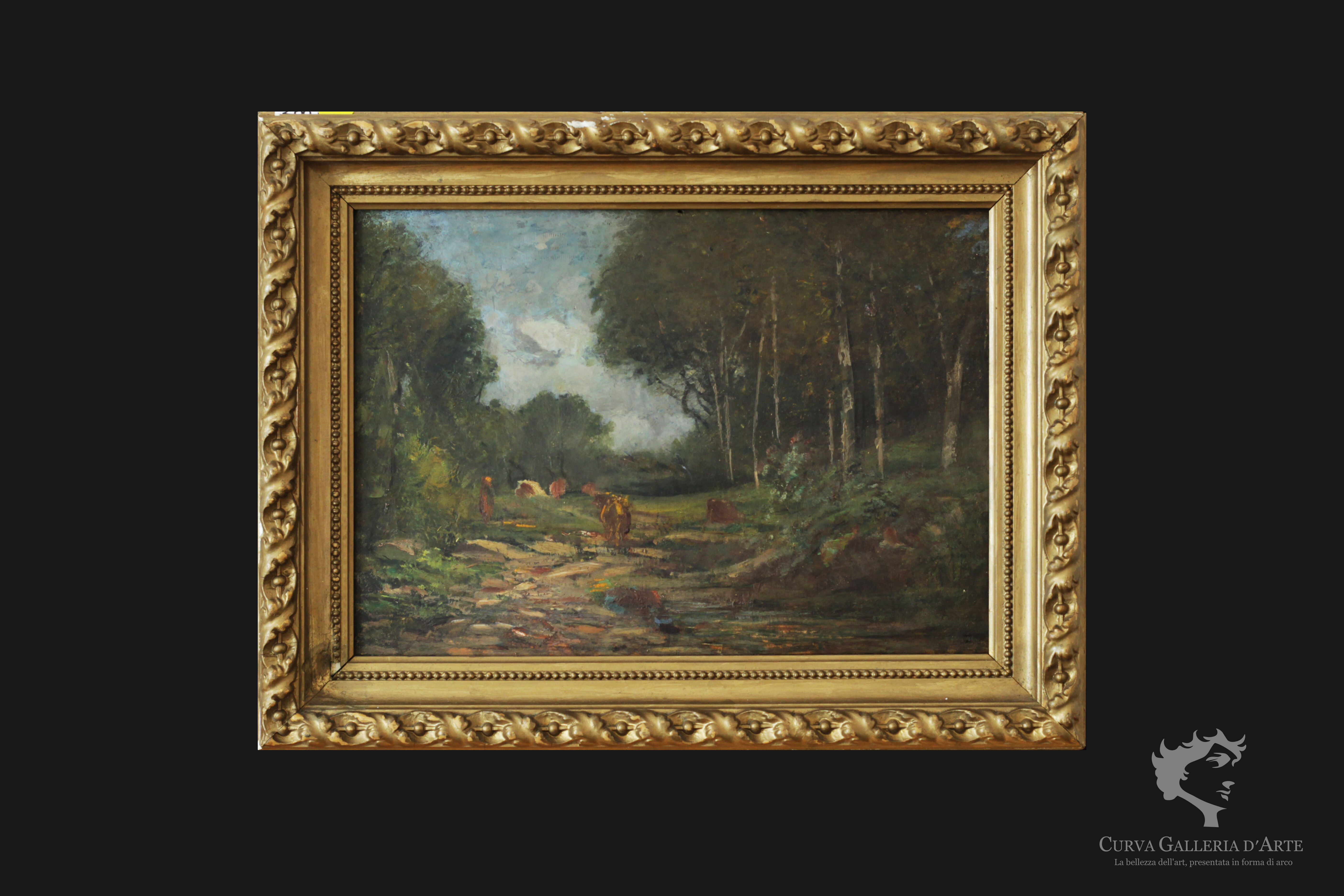 Un chemin avec des vaches Vittorio Bussolino (Turin 1853-1922)
