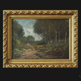 Un chemin avec des vaches Vittorio Bussolino (Turin 1853-1922)