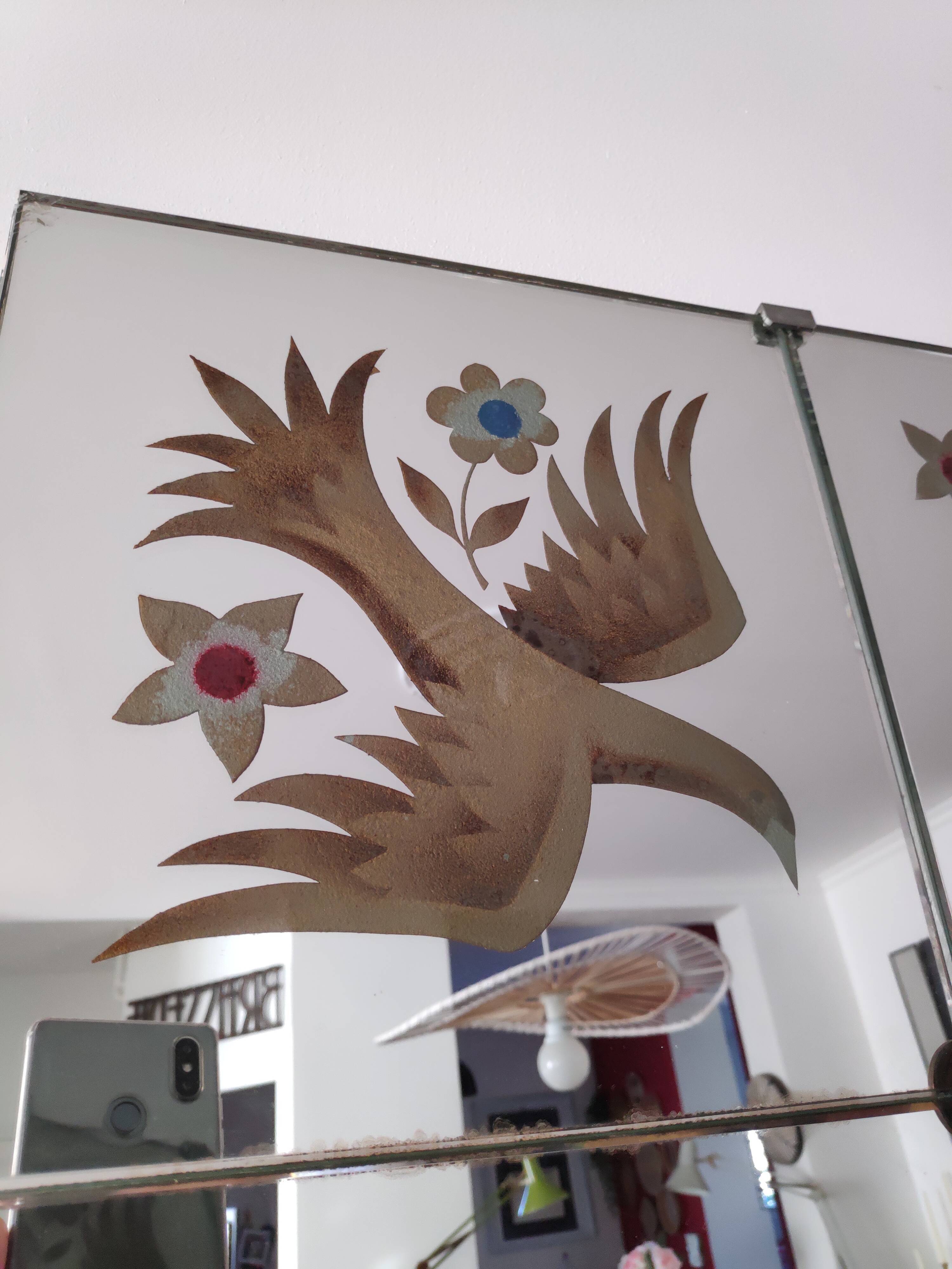 Large old Bistro brasserie mirror at mercury 198x101cm