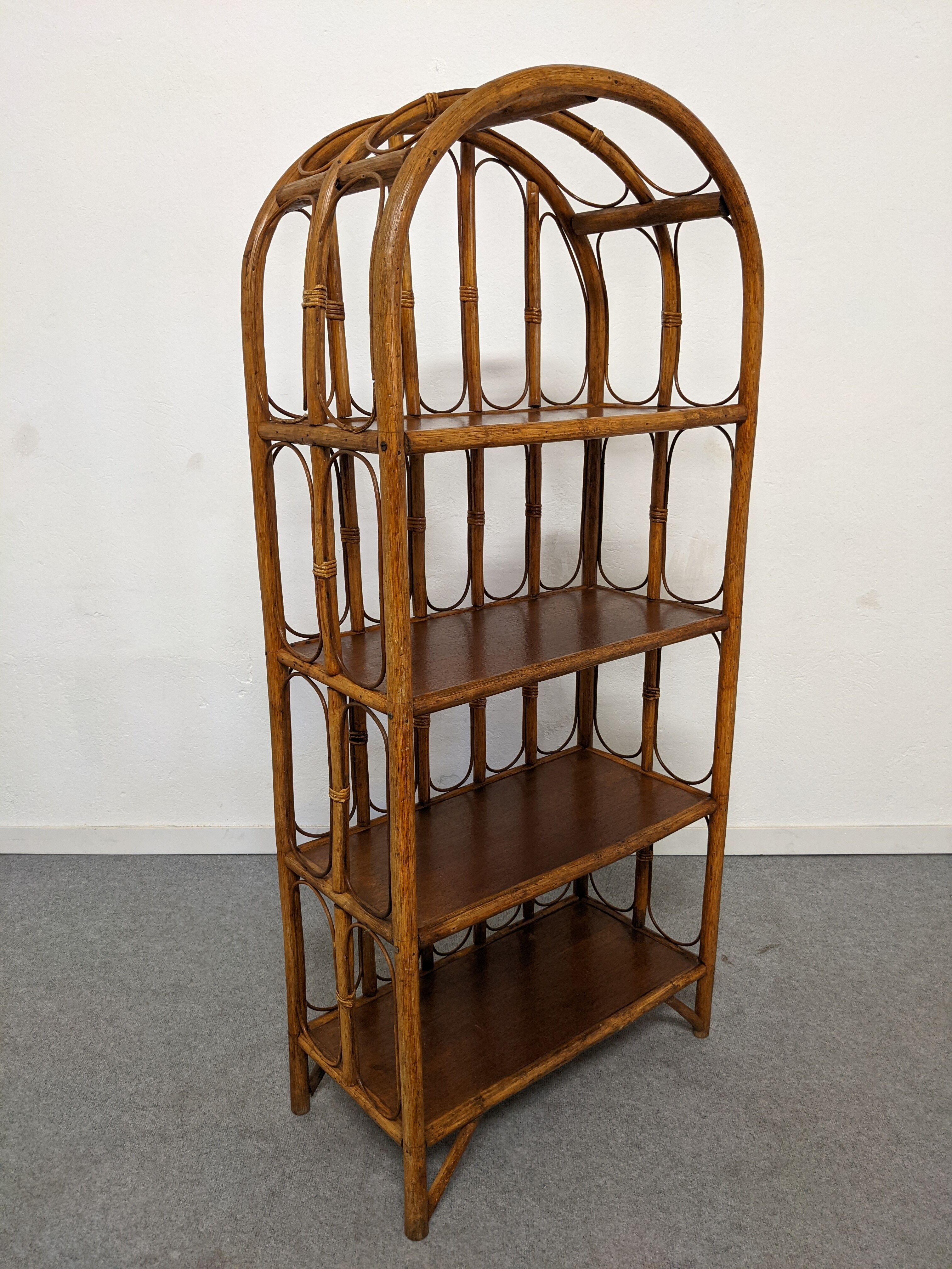 Bamboo and rattan shelves from the 60s/70s
