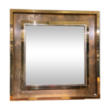 Mirror Belgo Chrom XXL, brass, tin, chrome and bronze mirror 130x130cm