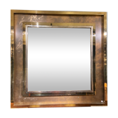 Mirror Belgo Chrom XXL, brass, tin, chrome and bronze mirror 130x130cm