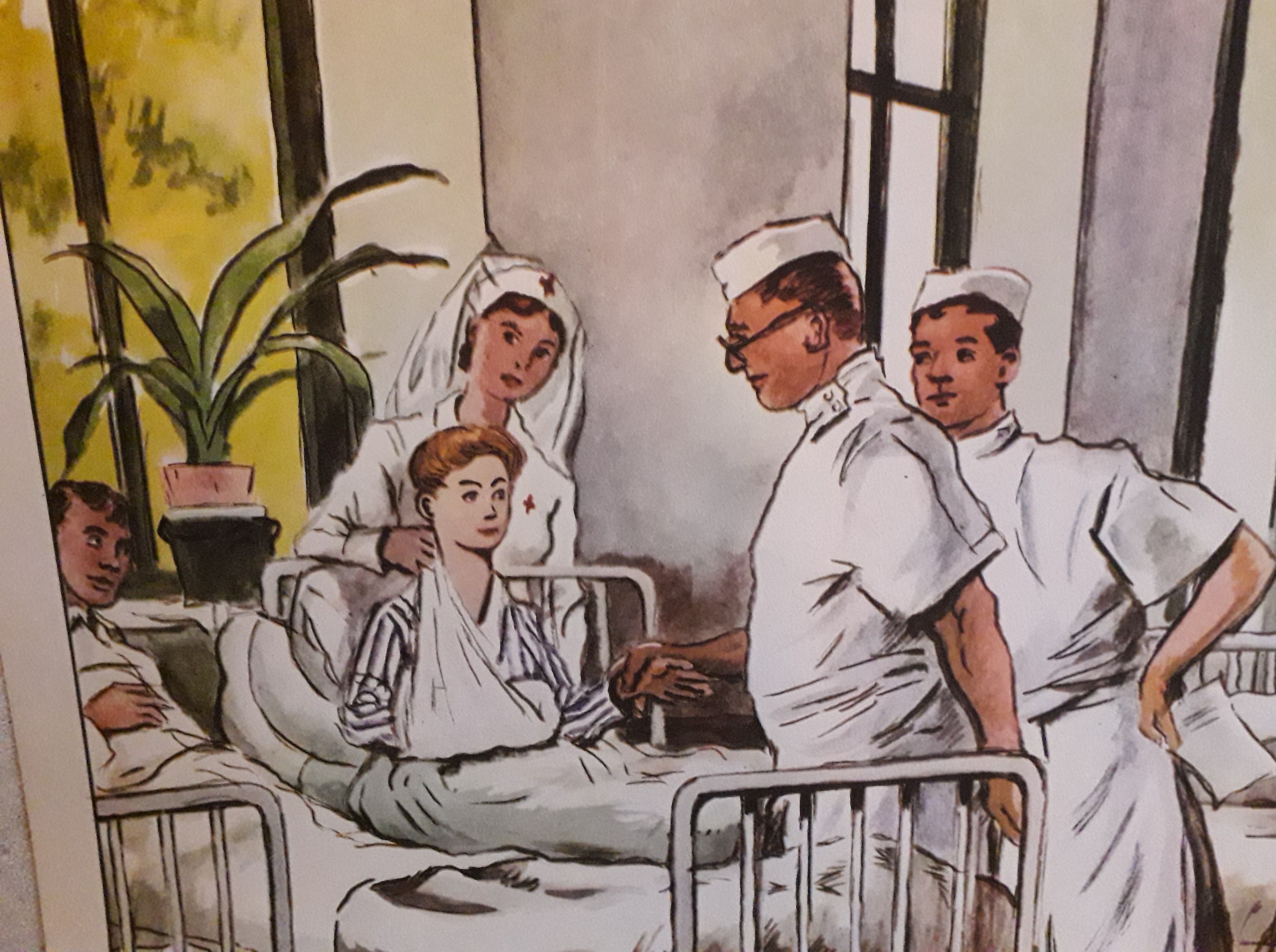 School poster of the 50s, Rossignol editions, mushroom picking