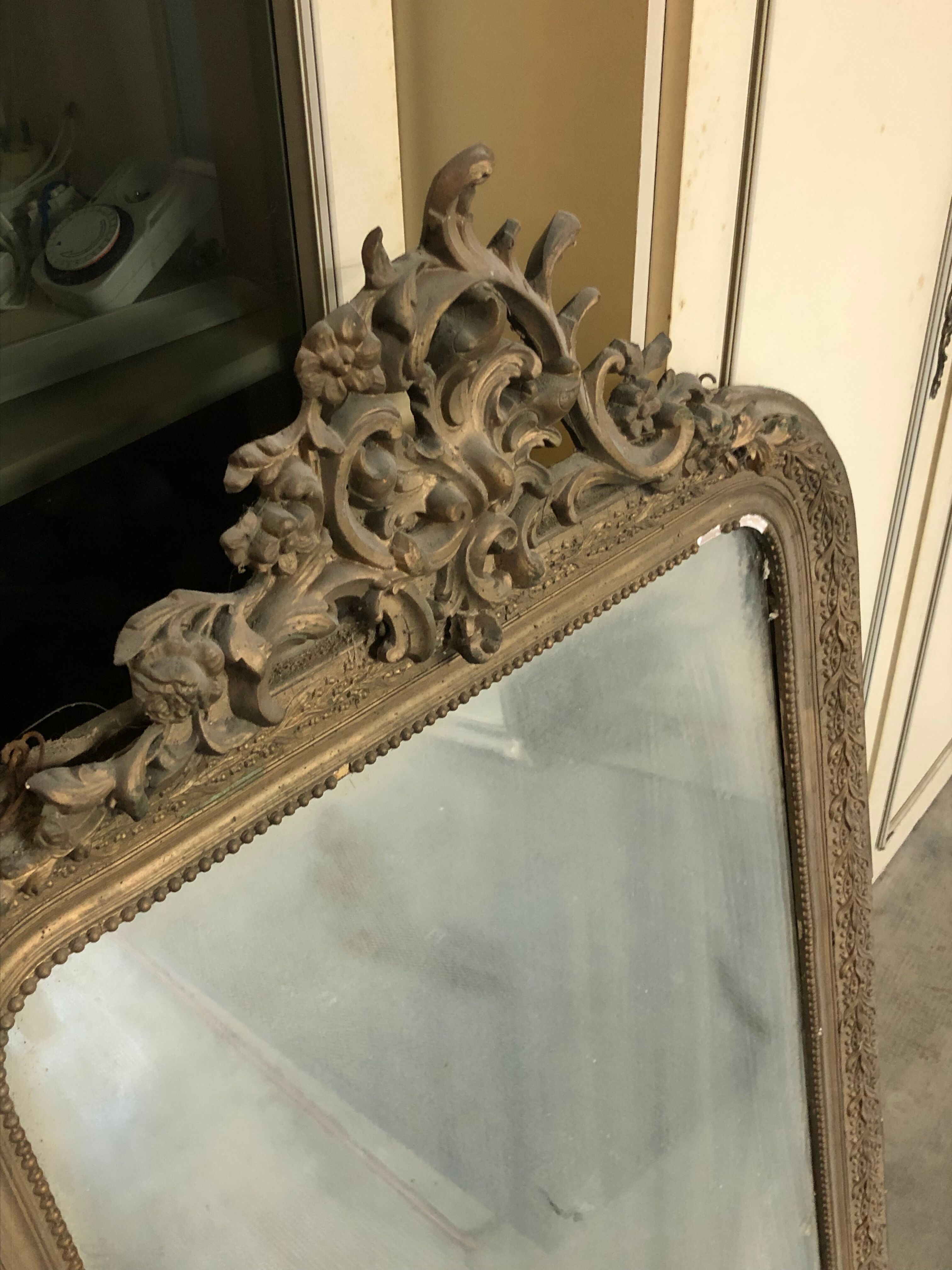 Antique mirror with molding