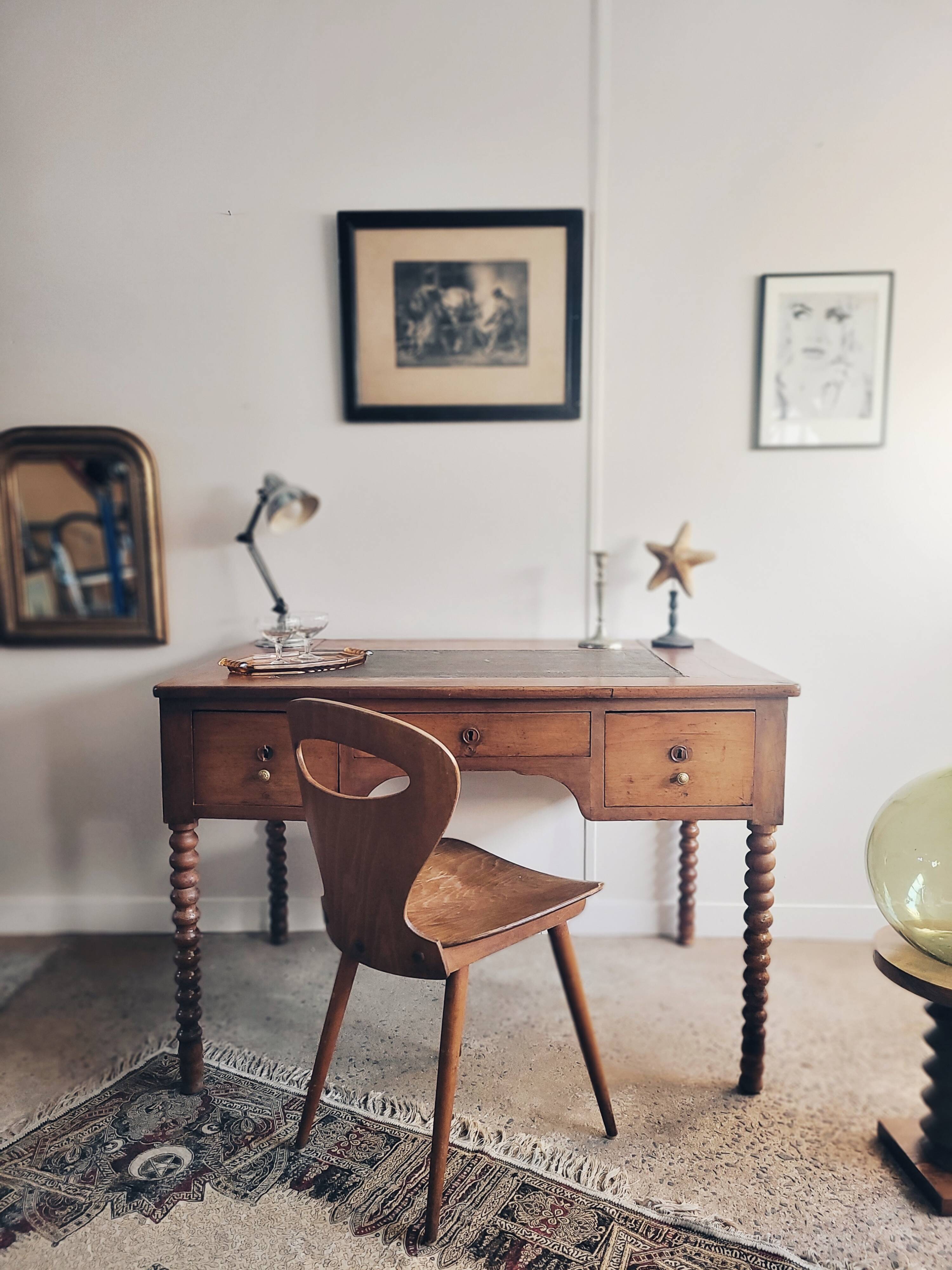 Louis Philippe desk with turned legs