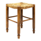 Brutalist straw stool