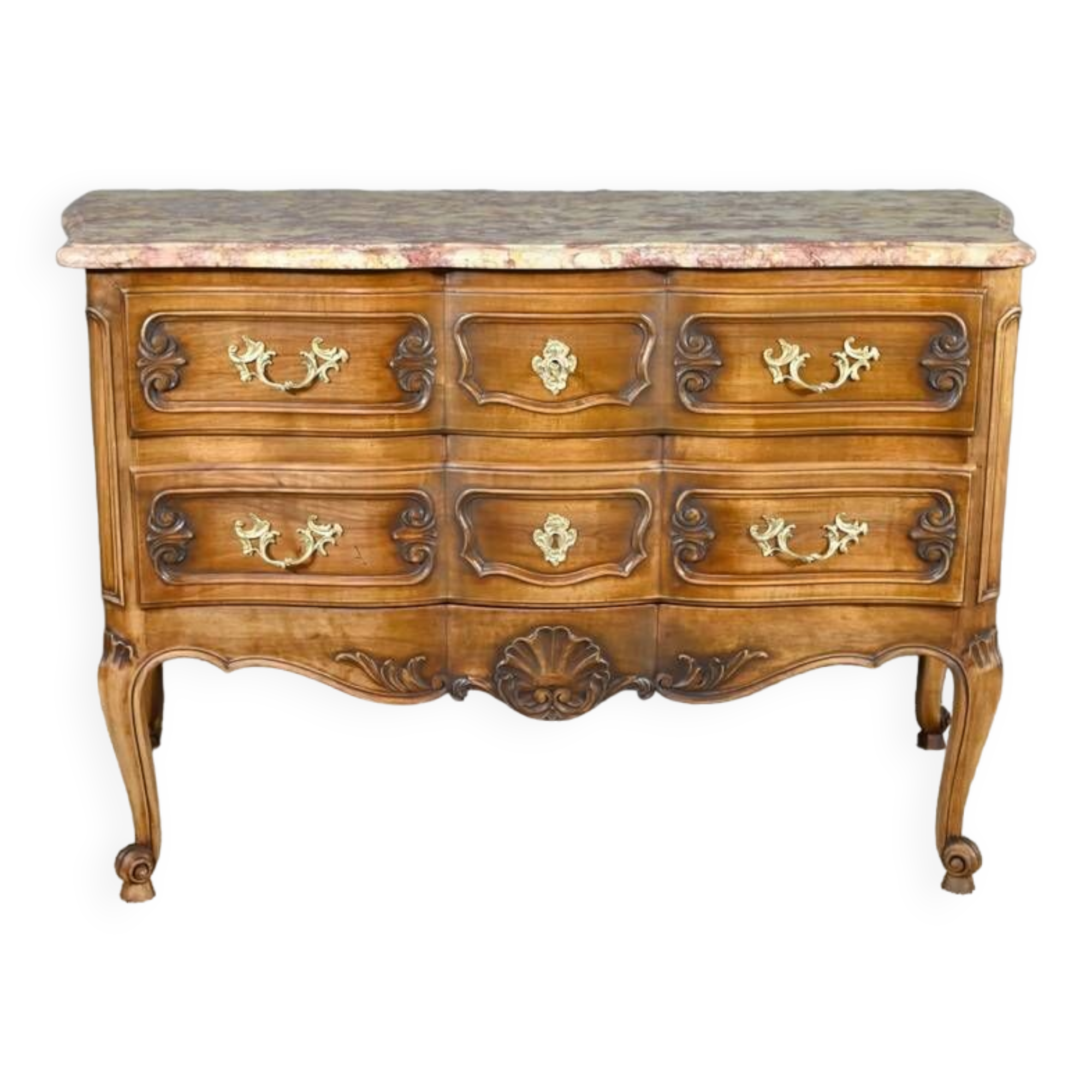 Walnut Sauté Crossbow Commode, Louis XV style – Early 20th century