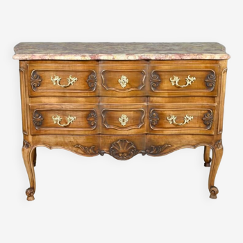 Commode Sauteuse Arbalète en Noyer, style Louis XV – Début XXe