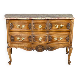 Commode Sauteuse Arbalète en Noyer, style Louis XV – Début XXe