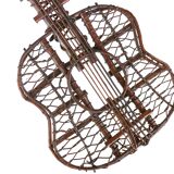 Rattan wall decoration in the shape of a guitar, 50s