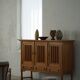 Brutalist oak sideboard, mid-century Danish design, Kjærnulf style, 1960s.