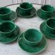 Set of 6 cups and subcups in green slurry 40-50 years