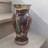 Large glazed mixed terracotta vase