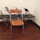 Set of 5 folding chairs 1970 Souvignet