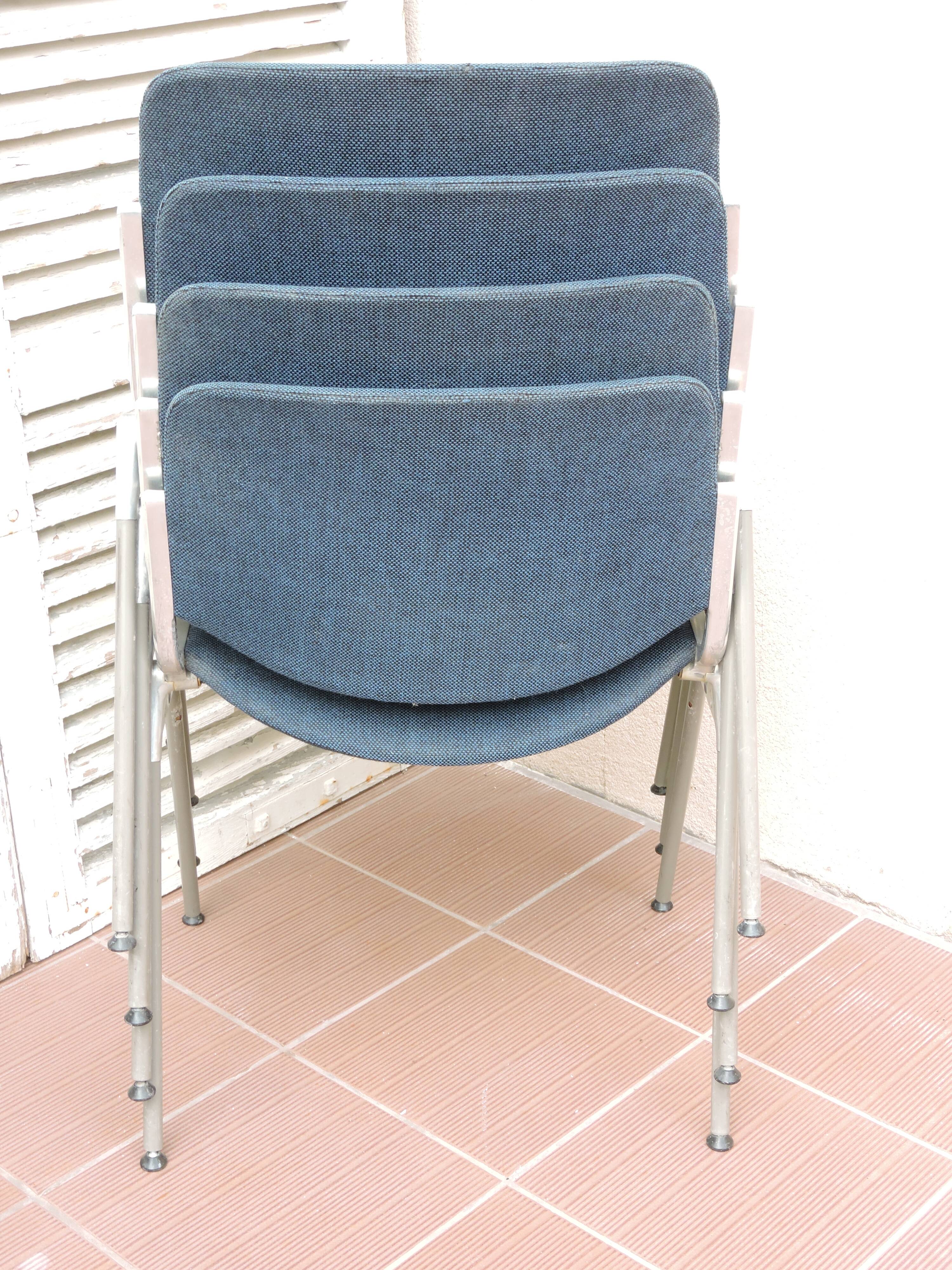 Series of 4 chairs DSC 106 Castelli by Piretti 1972