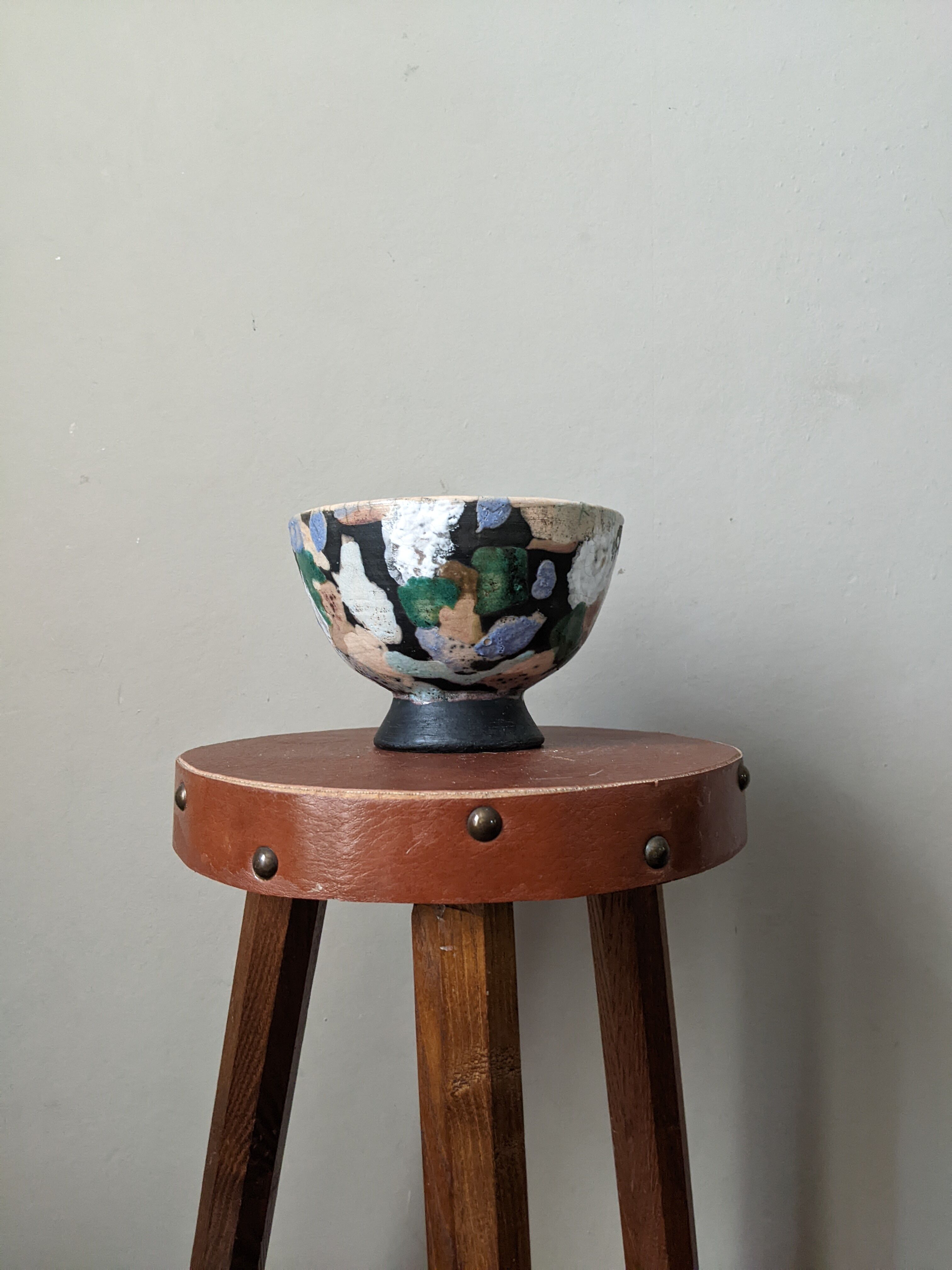 Raku ceramic bowl handmade