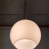 White opaline globe pendant light - mid-20th century