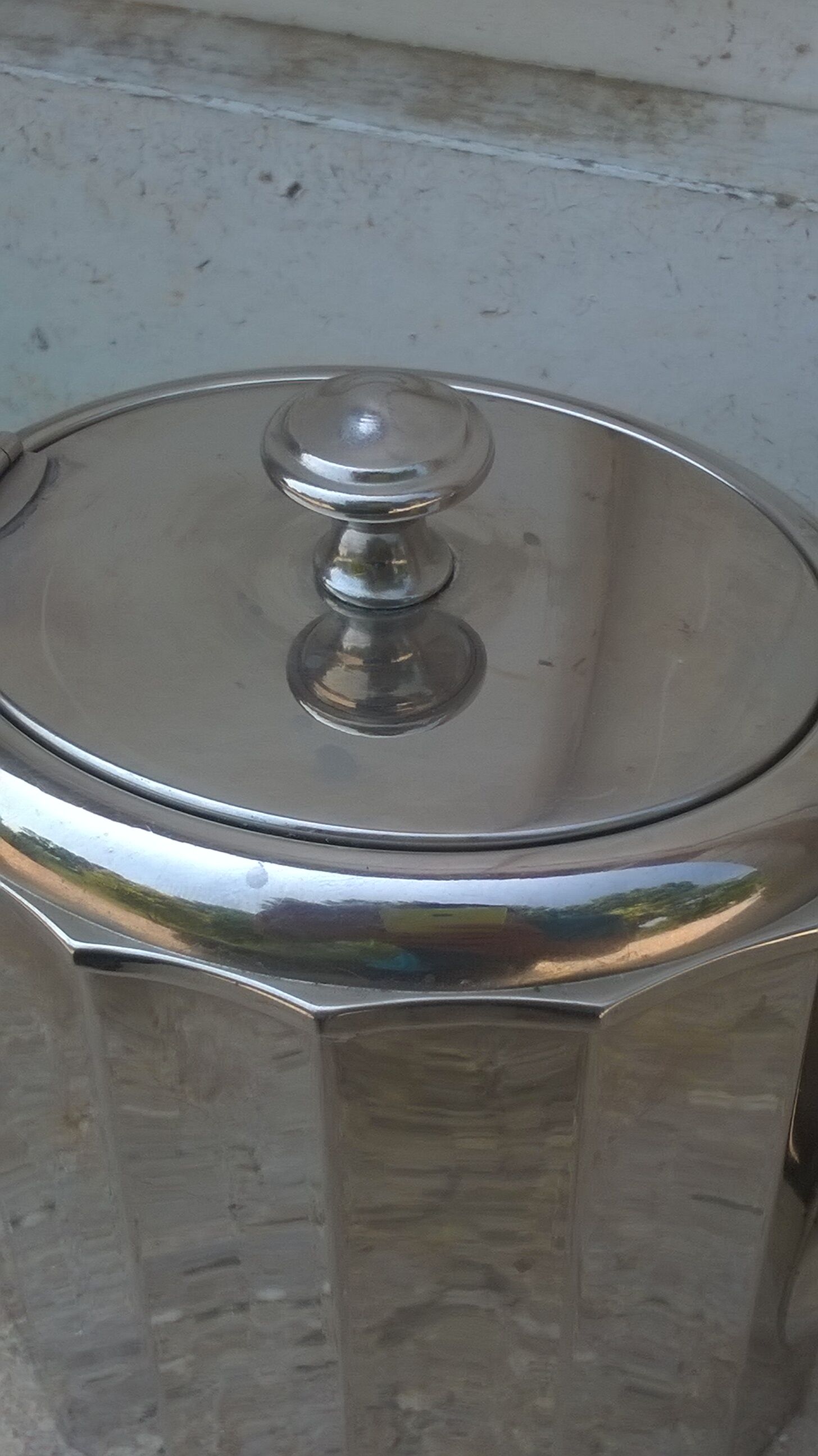 Silver metal teapot WMF year 1960