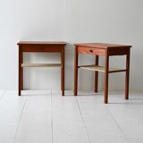 Paire de tables de chevet scandinaves en teck foncé des années 1950